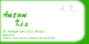 anton kis business card